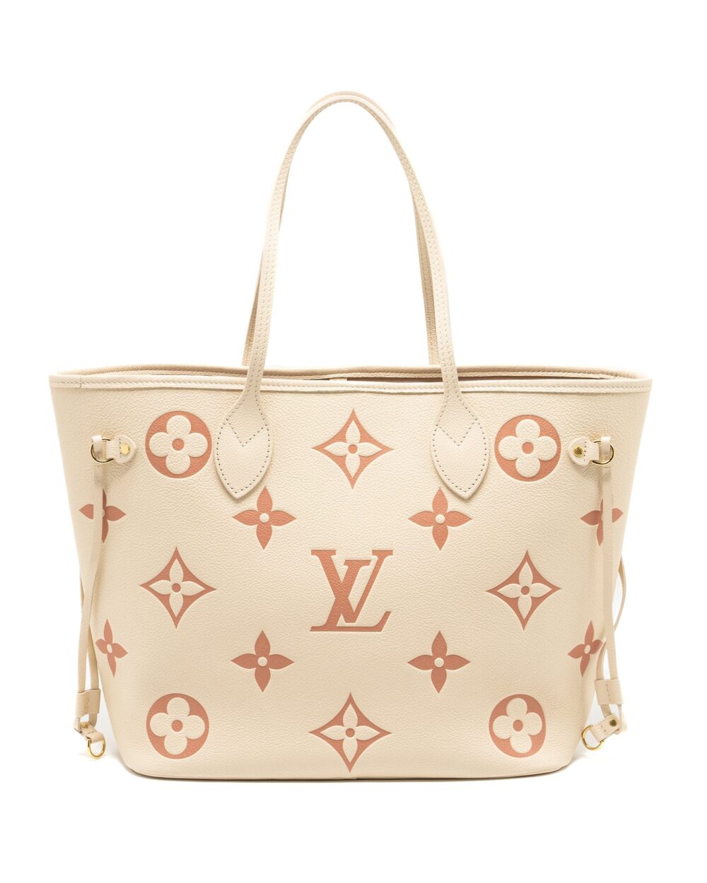 AAA Replica Louis Vuitton LV NEVERFULL MM MONOGRAM EMPREINTE CRÈME/ROSE TRIANON GHW