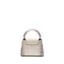AAA Replica Louis Vuitton LV CAPUCINES MINI HIMALAYAN CROCODILE WHITE SHW