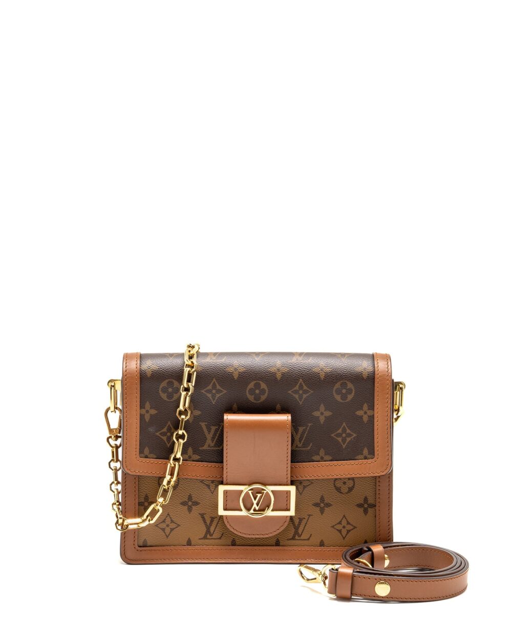 AAA Replica Louis Vuitton LV DAUPHINE MM MONOGRAM / MONOGRAM REVERSE CANVAS GHW