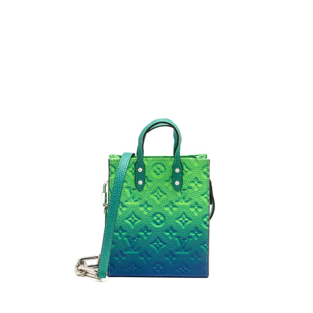 AAA Replica Louis Vuitton LV PETIT SAC PLAT XS VIRGIL ABLOH TAURILLON ILLUSION BLUE/GREEN SHW