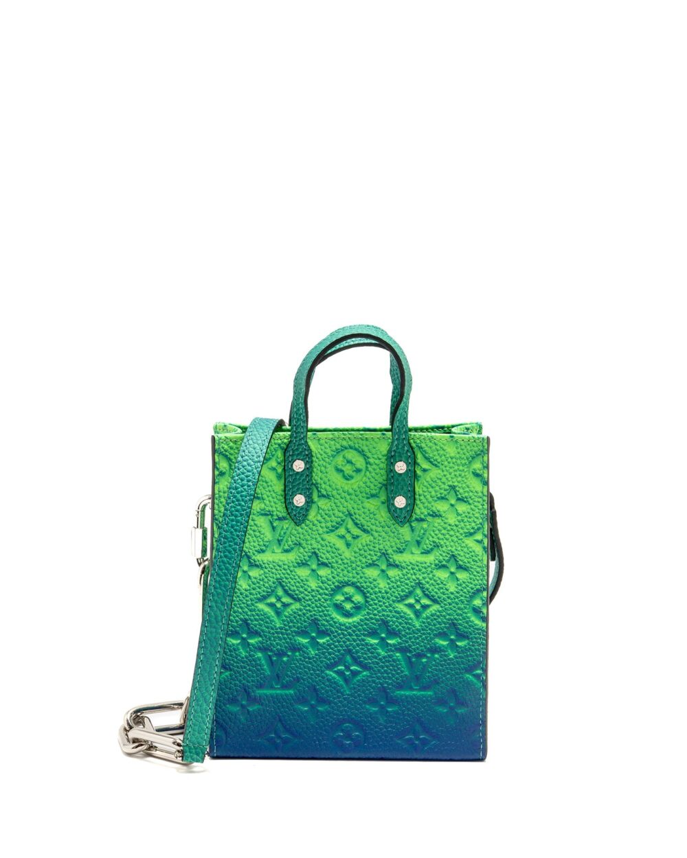 AAA Replica Louis Vuitton LV PETIT SAC PLAT XS VIRGIL ABLOH TAURILLON ILLUSION BLUE/GREEN SHW