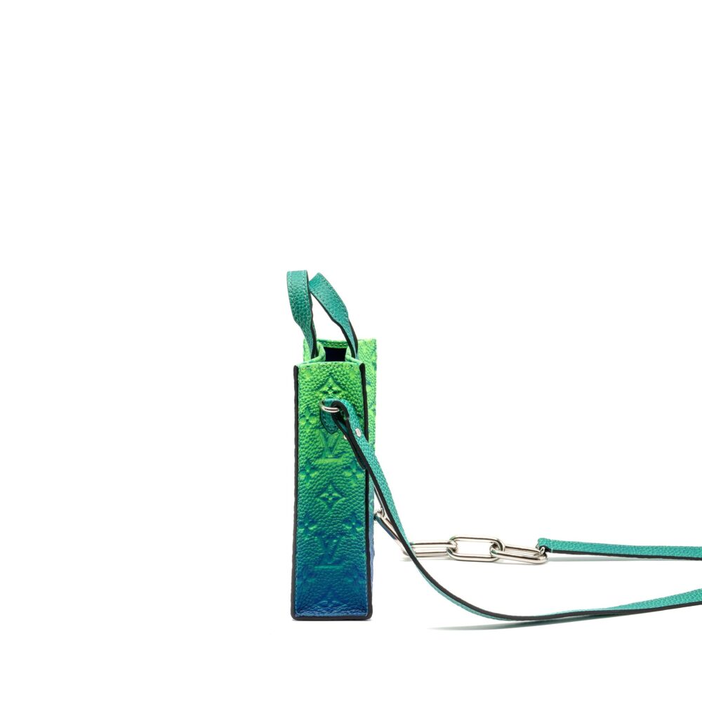 AAA Replica Louis Vuitton LV PETIT SAC PLAT XS VIRGIL ABLOH TAURILLON ILLUSION BLUE/GREEN SHW