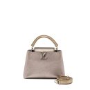 AAA Replica Louis Vuitton LV CAPUCINES BB LEATHER METALLIC SILVER SHW
