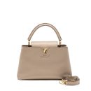 AAA Replica Louis Vuitton LV CAPUCINES MM TAURILLON LEATHER LIGHT GREY GHW
