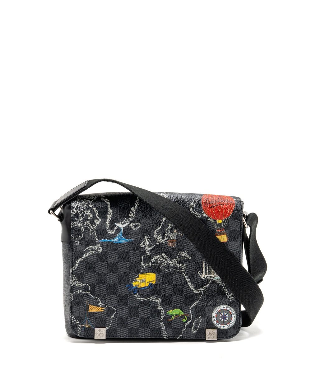 AAA Replica Louis Vuitton LV WORLD MAP DISTRICT MESSENGER BAG DAMIER GRAPHITE CANVAS SHW