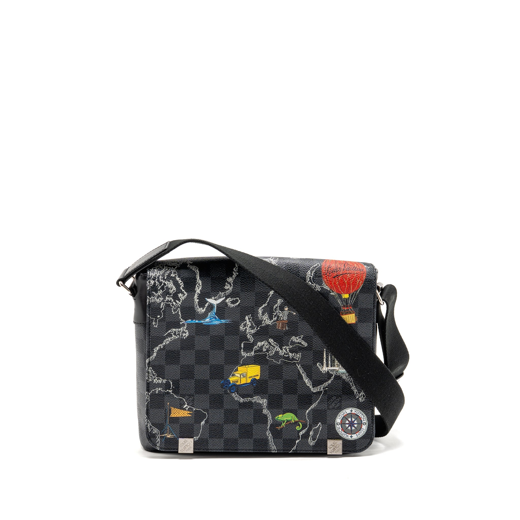 AAA Replica Louis Vuitton LV WORLD MAP DISTRICT MESSENGER BAG DAMIER GRAPHITE CANVAS SHW