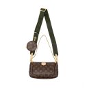 AAA Replica Louis Vuitton LV MULTI POCHETTE MONOGRAM CANVAS WITH KHAKI/ROSE CLAIR TWO STRAPS GHW