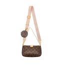AAA Replica Louis Vuitton LV MULTI POCHETTE MONOGRAM CANVAS ROSE CLAIR GHW