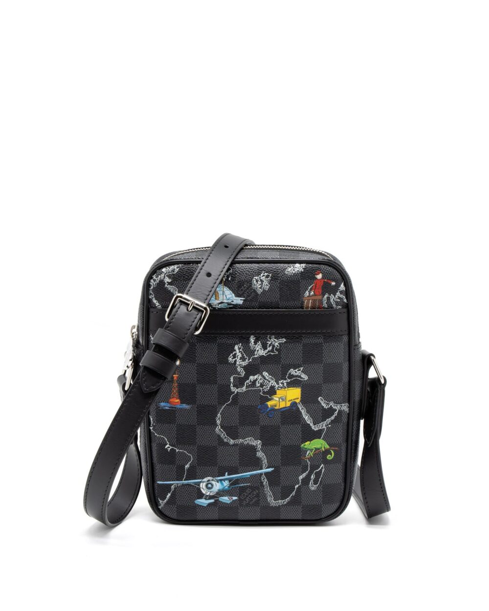 AAA Replica Louis Vuitton LV GRAPHITE MAP DANUBE PM CROSSBODY BAG DAMIER CANVAS / MULTICOLOR SHW