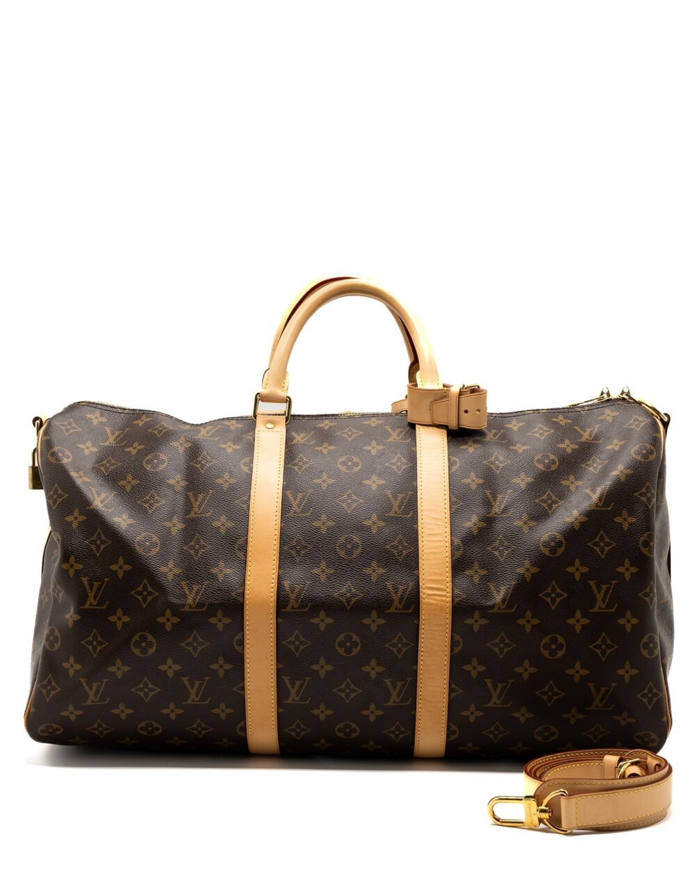 AAA Replica Louis Vuitton LV KEEPALL BANDOULIRE 50 MONOGRAM CANVAS GHW