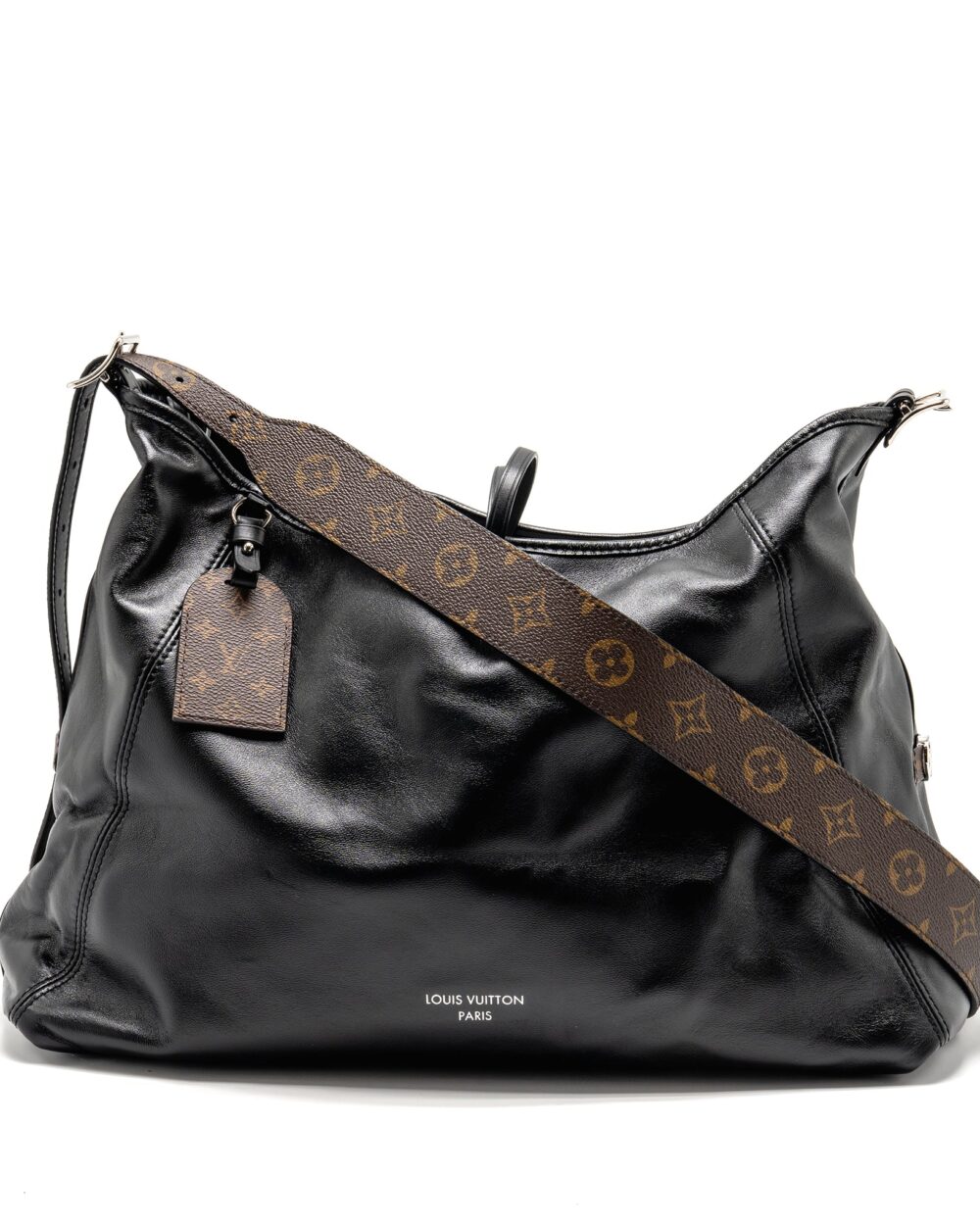 AAA Replica Louis Vuitton LV CARRYALL VIBE MM LAMBSKIN/MONOGRAM CANVAS BLACK SHW