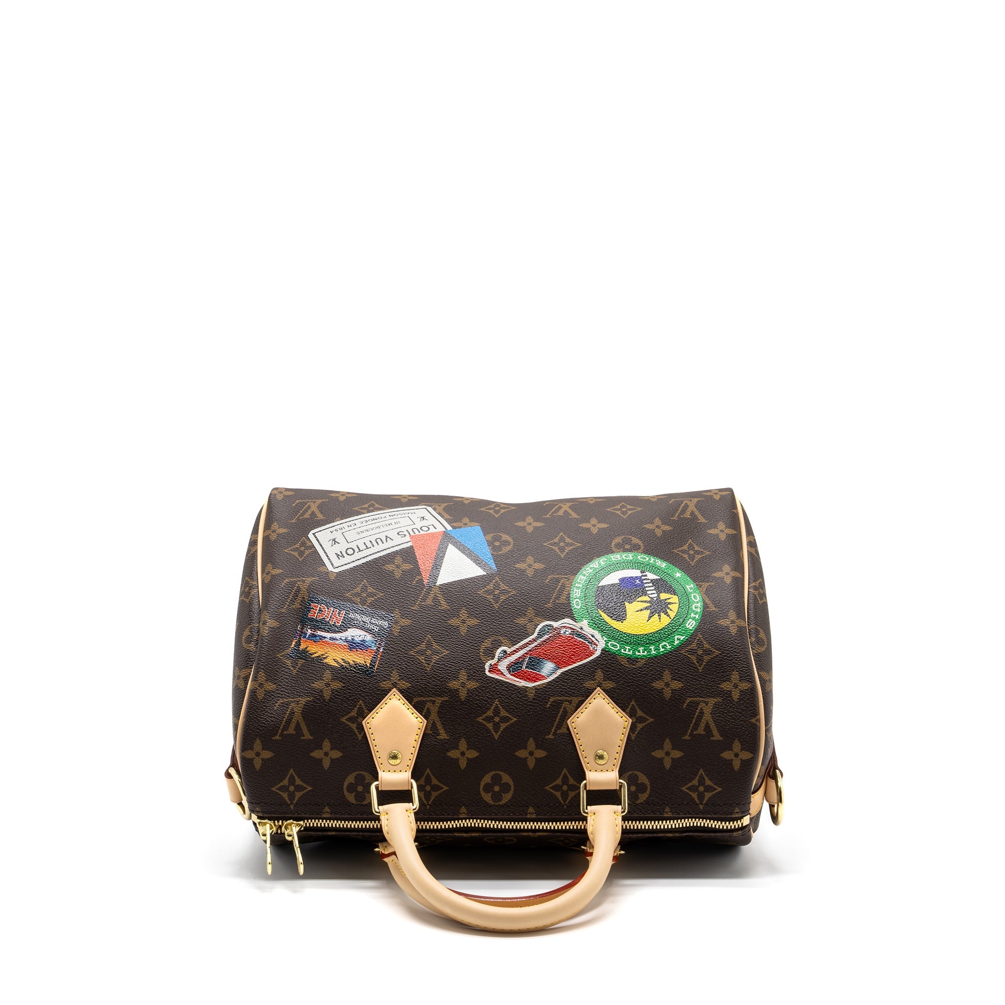 AAA Replica Louis Vuitton LV SPEEDY BANDOULIERE 30 MY LV WORLD TOUR MONOGRAM CANVAS GHW