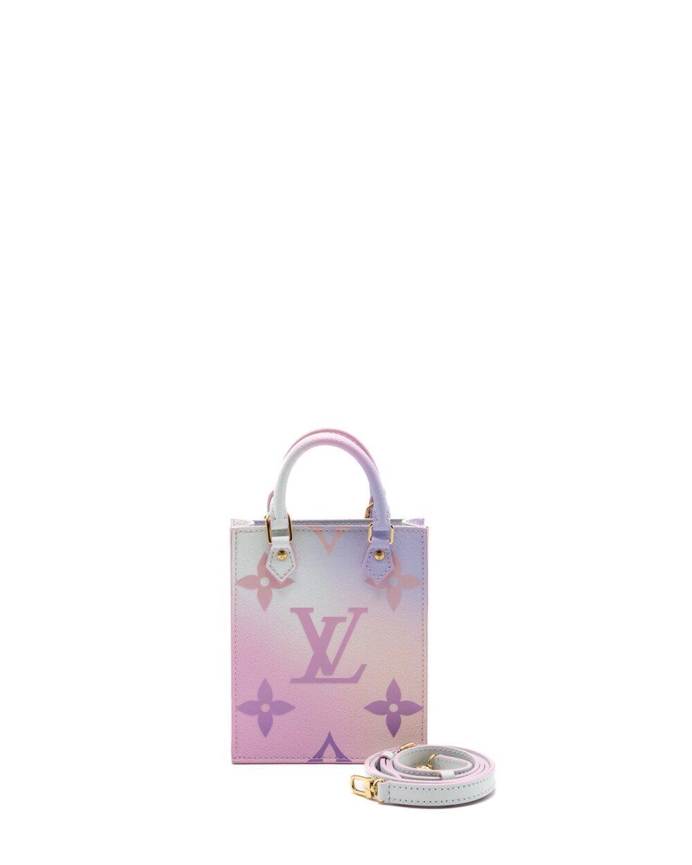 AAA Replica Louis Vuitton LV PETIT SAC PLAT MONOGRAM CANVAS SUNRISE PASTEL GHW (NEW VERSION)