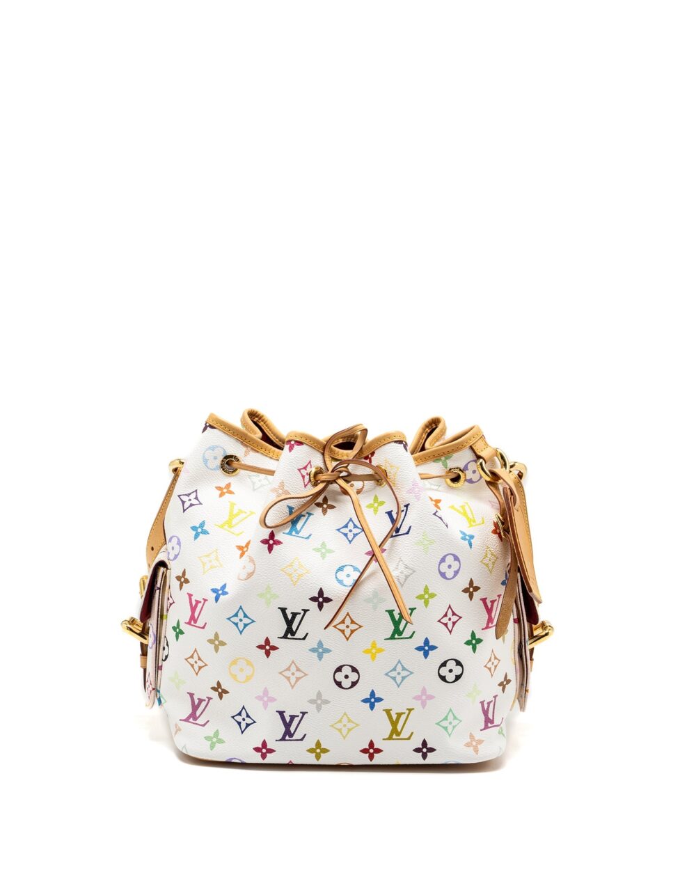 AAA Replica Louis Vuitton LV PETIT NOE WHITE MULTICOLOUR MONOGRAM CANVAS GHW