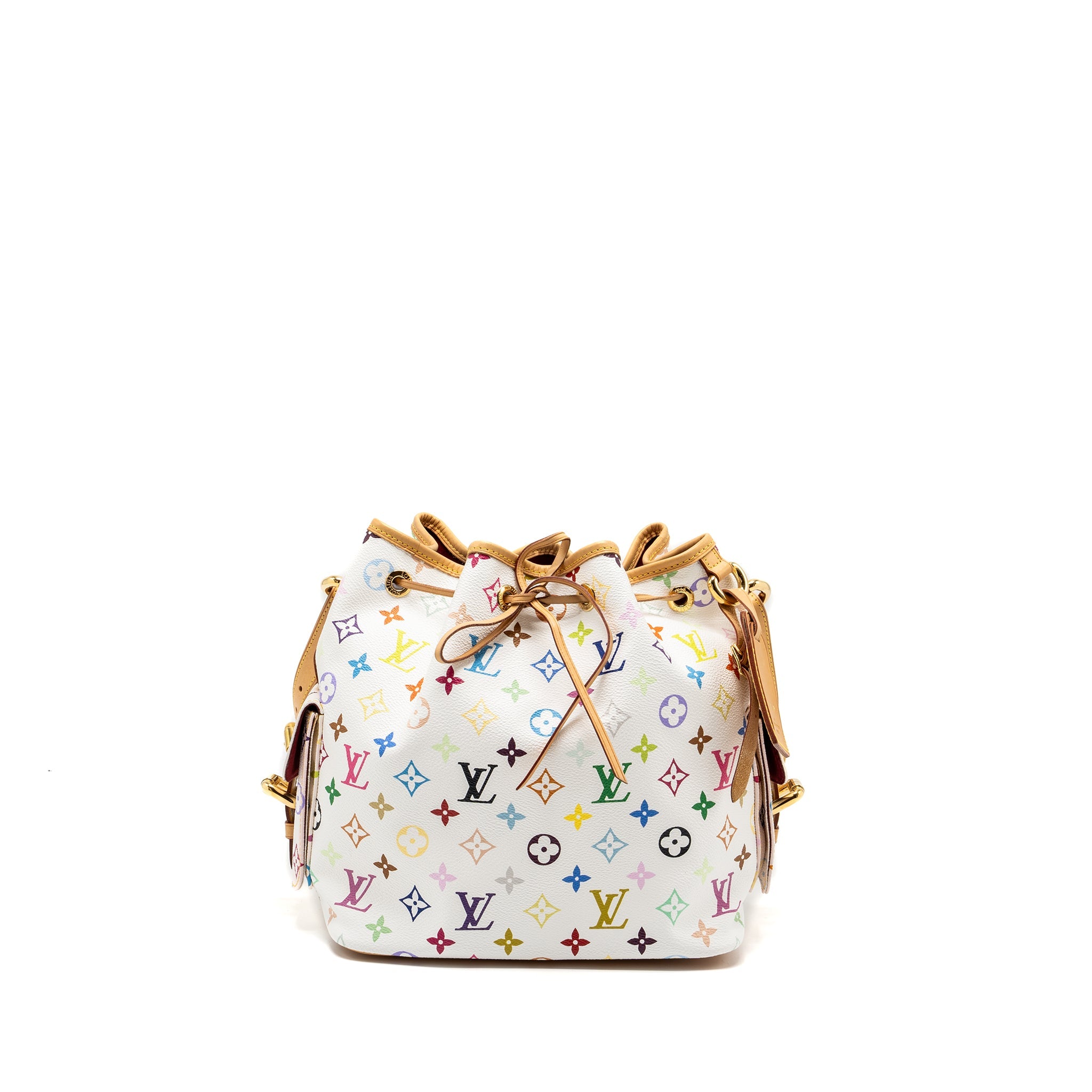 AAA Replica Louis Vuitton LV PETIT NOE WHITE MULTICOLOUR MONOGRAM CANVAS GHW