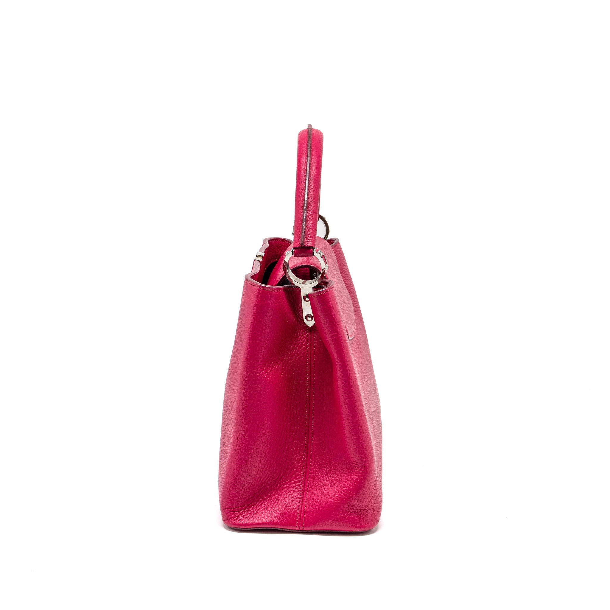 AAA Replica Louis Vuitton LV CAPUCINES TAURILLON HOT PINK SHW