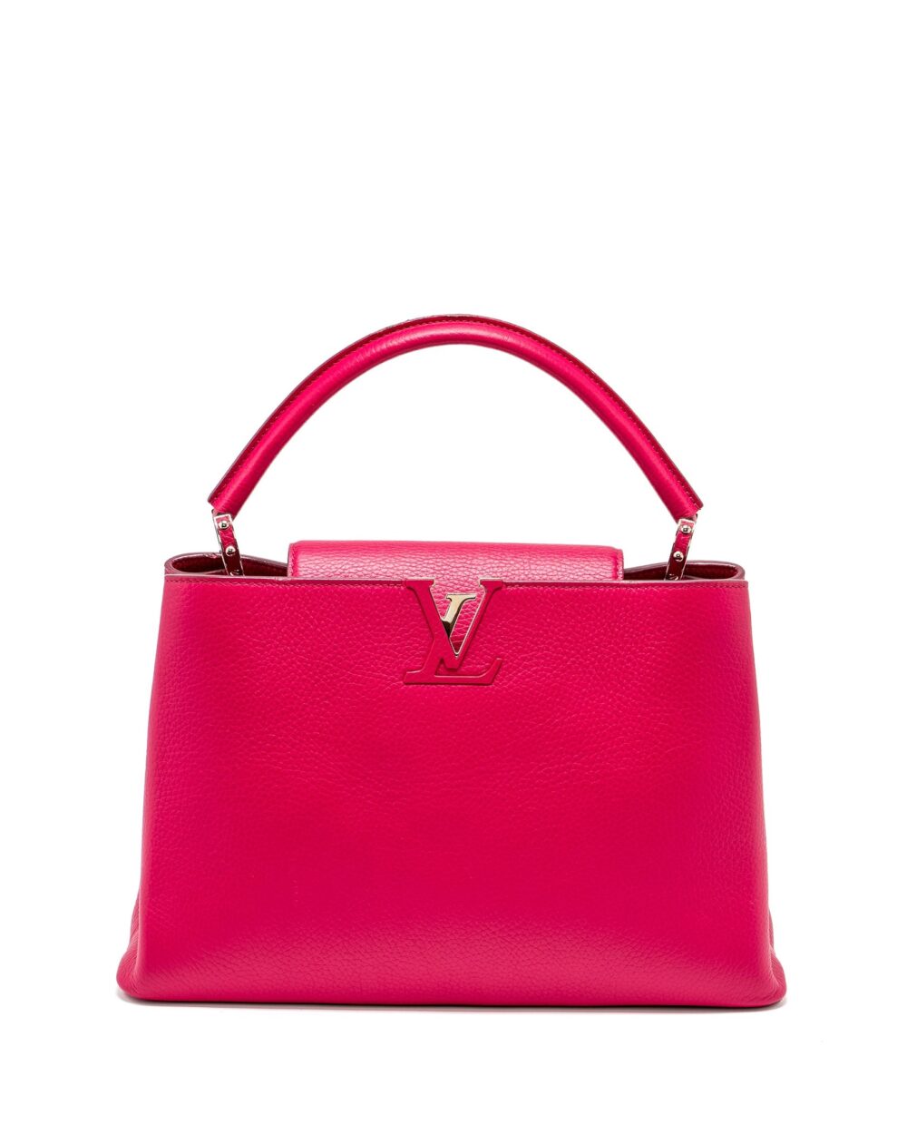 AAA Replica Louis Vuitton LV CAPUCINES TAURILLON HOT PINK SHW