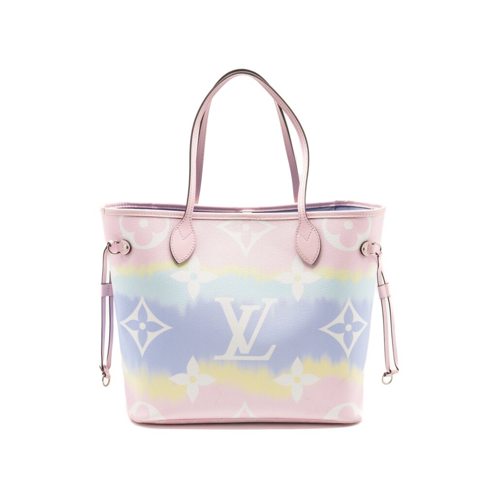 AAA Replica Louis Vuitton LV NEVERFULL MM ESCAL GIANT CANVAS PASTEL PINK SHW