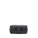 AAA Replica Louis Vuitton LV KEEPALL BANDOULIERE 25 MONOGRAM TAURILLON LEATHER BLACK WITH BLACK HARDWARE