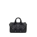 AAA Replica Louis Vuitton LV KEEPALL BANDOULIERE 25 MONOGRAM TAURILLON LEATHER BLACK WITH BLACK HARDWARE