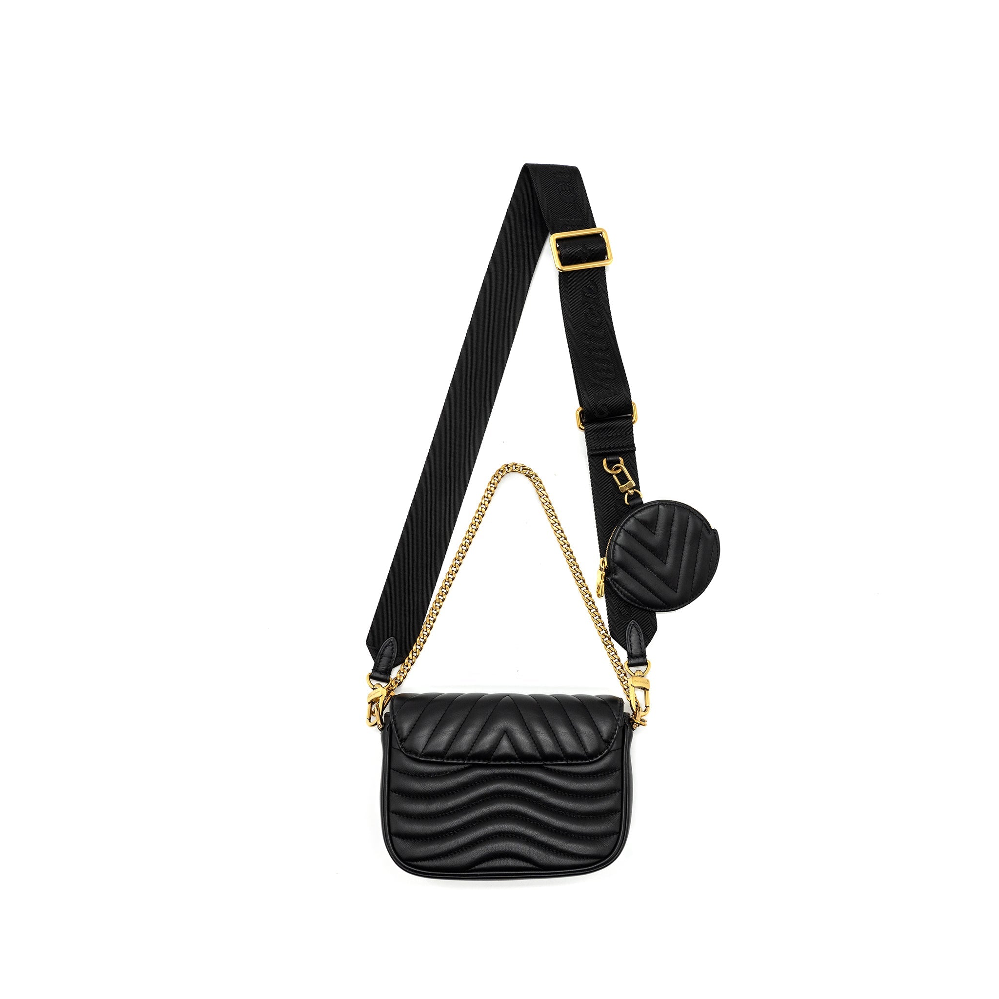 AAA Replica Louis Vuitton LV NEW WAVE MULTI POCHETTE CALFSKIN BLACK GHW