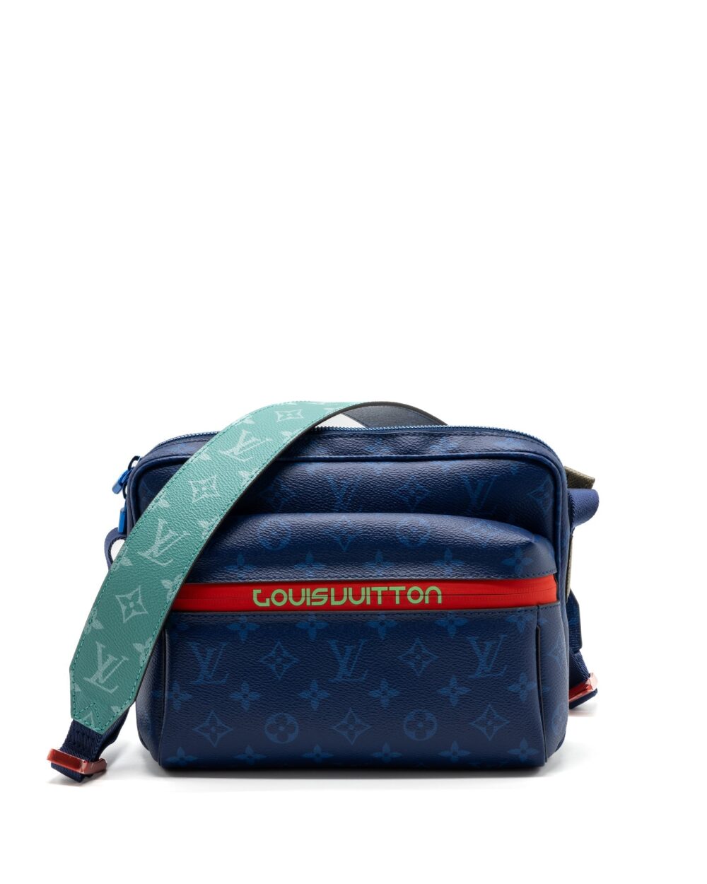 AAA Replica Louis Vuitton LV MESSENGER BAG MONOGRAM CANVAS PACIFIC BLUE/ MULTICOLOUR HARDWARE