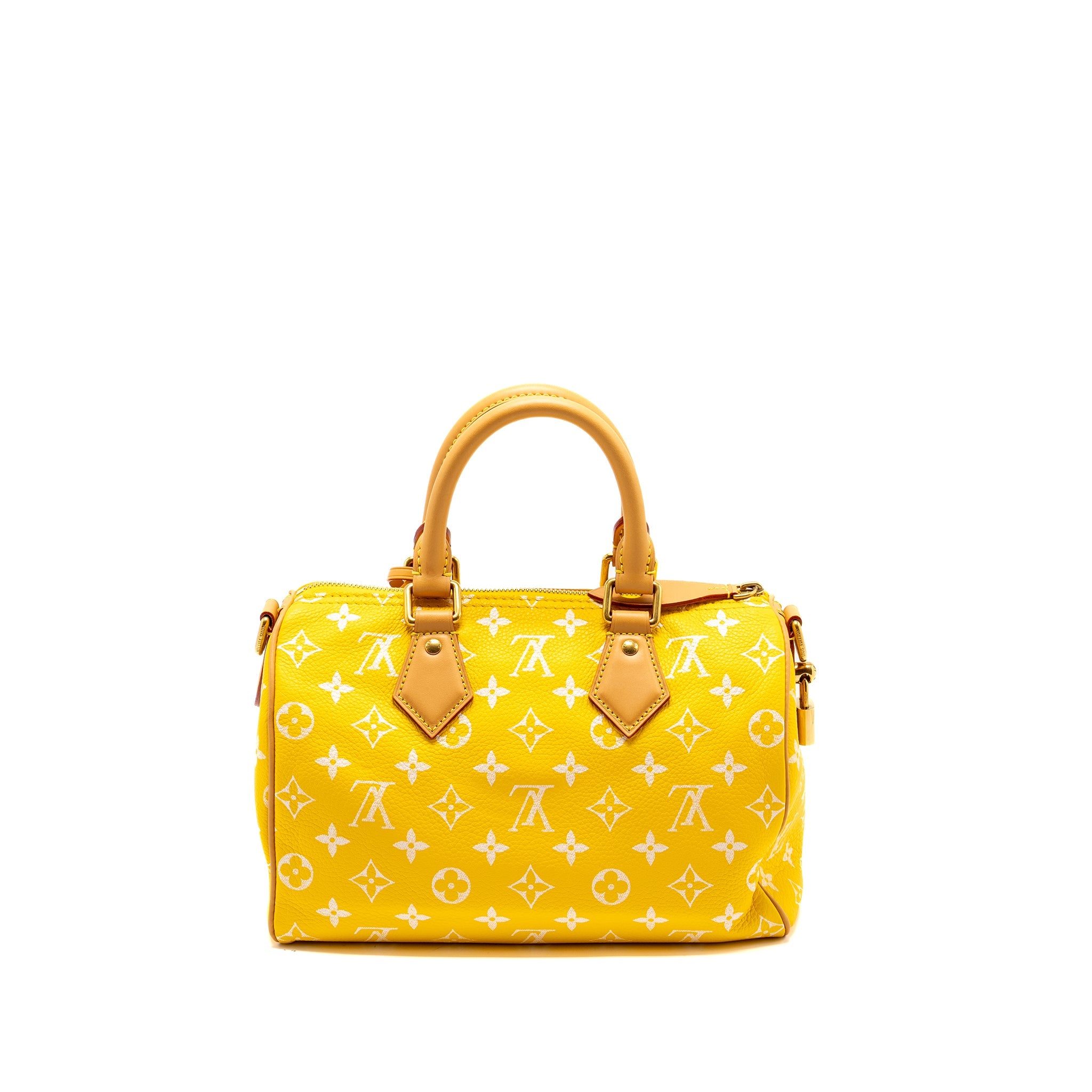 AAA Replica Louis Vuitton LV SPEEDY P9 BANDOULIÈRE 25 MONOGRAM SOFT CALFSKIN JAUNE MAT GHW