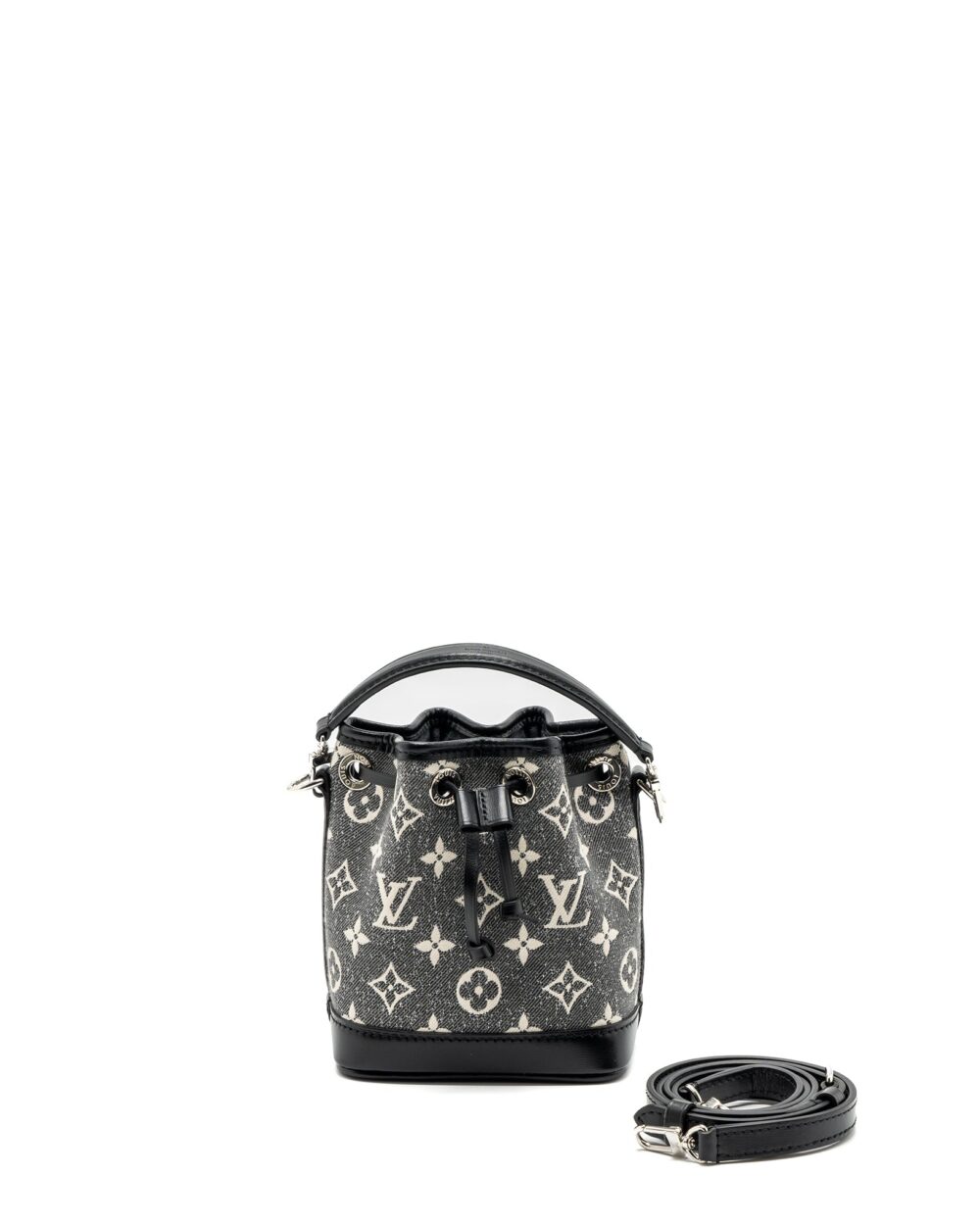AAA Replica Louis Vuitton LV NANO NOE JACQUARD DENIM BLACK MULTICOLOUR SHW (NEW VERSION)