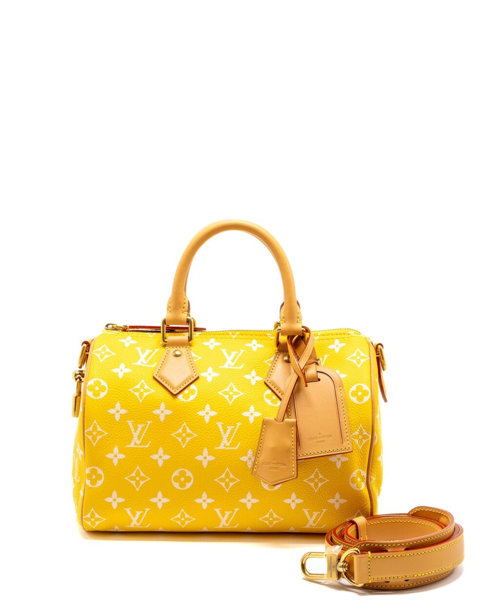 AAA Replica Louis Vuitton LV SPEEDY P9 BANDOULIÈRE 25 MONOGRAM SOFT CALFSKIN JAUNE MAT GHW