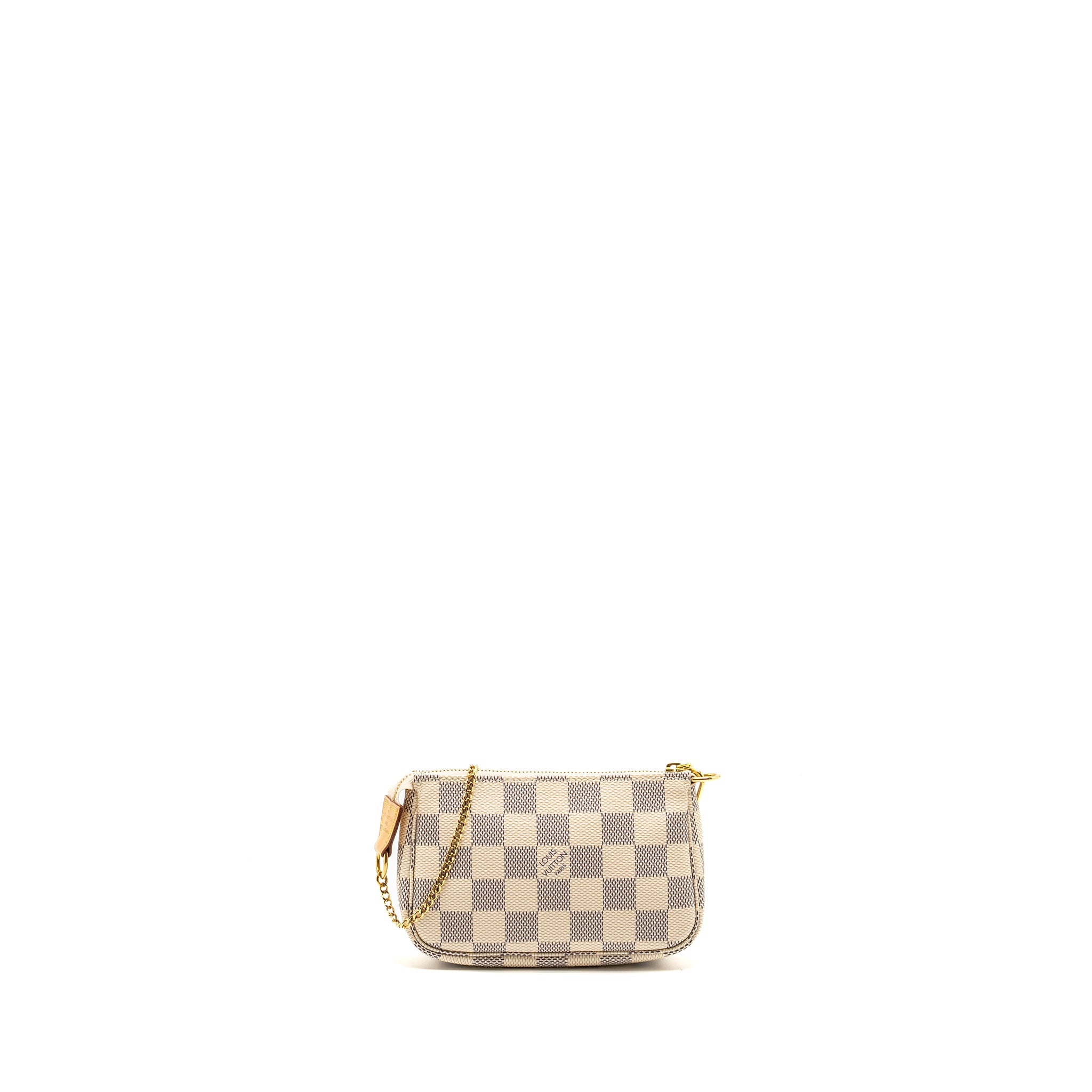 AAA Replica Louis Vuitton LV MINI POCHETTE ACCESSORIES DAMIER AZUR CANVAS GHW