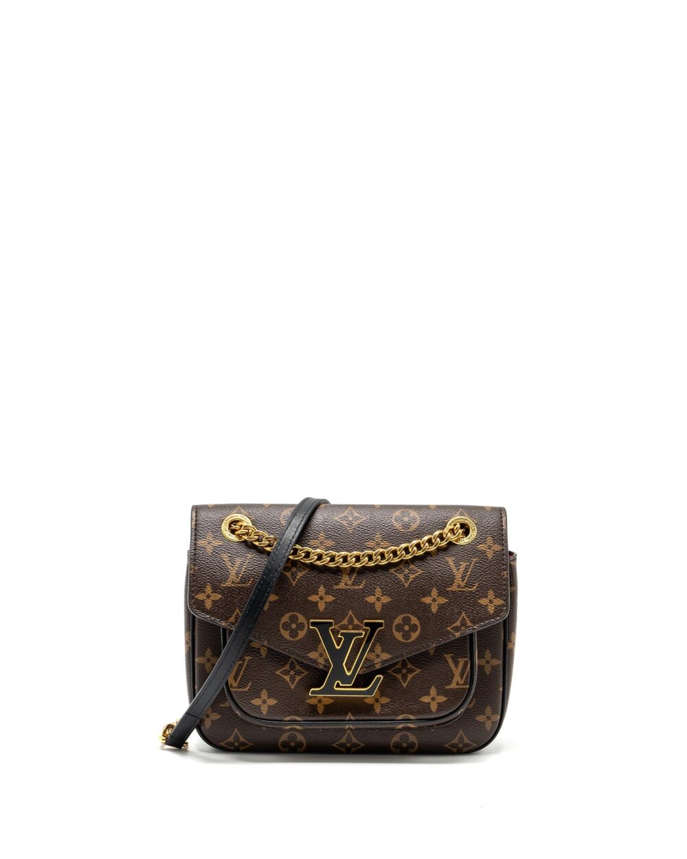 AAA Replica Louis Vuitton LV PASSY MONOGRAM CANVAS BLACK/GOLD HARDWARE