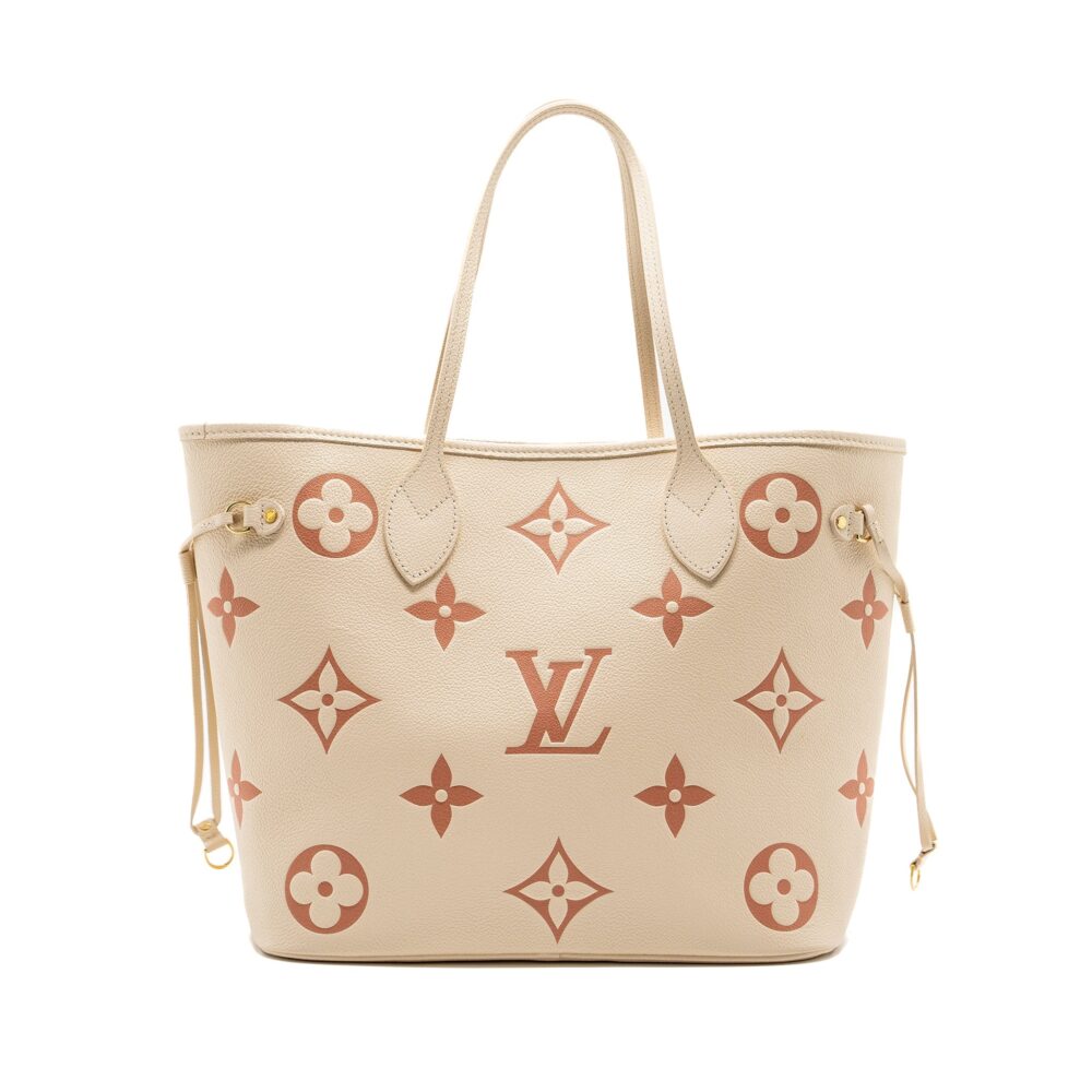 AAA Replica Louis Vuitton LV NEVERFULL MM MONOGRAM EMPREINTE CRÈME/ROSE TRIANON GHW(NEW VERSION)