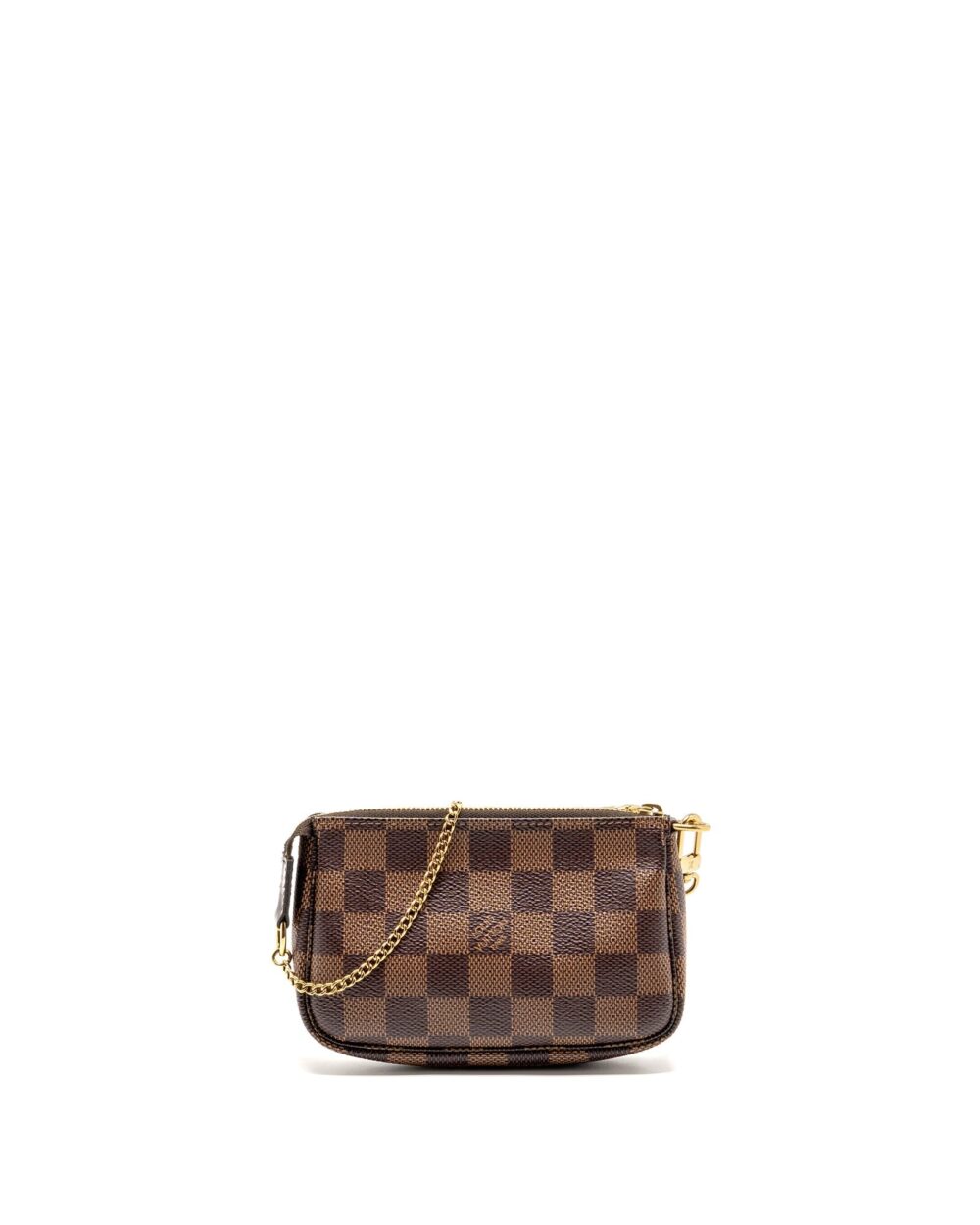AAA Replica Louis Vuitton LV MINI POCHETTE ACCESSORIES DAMIER EBENE CANVAS GHW