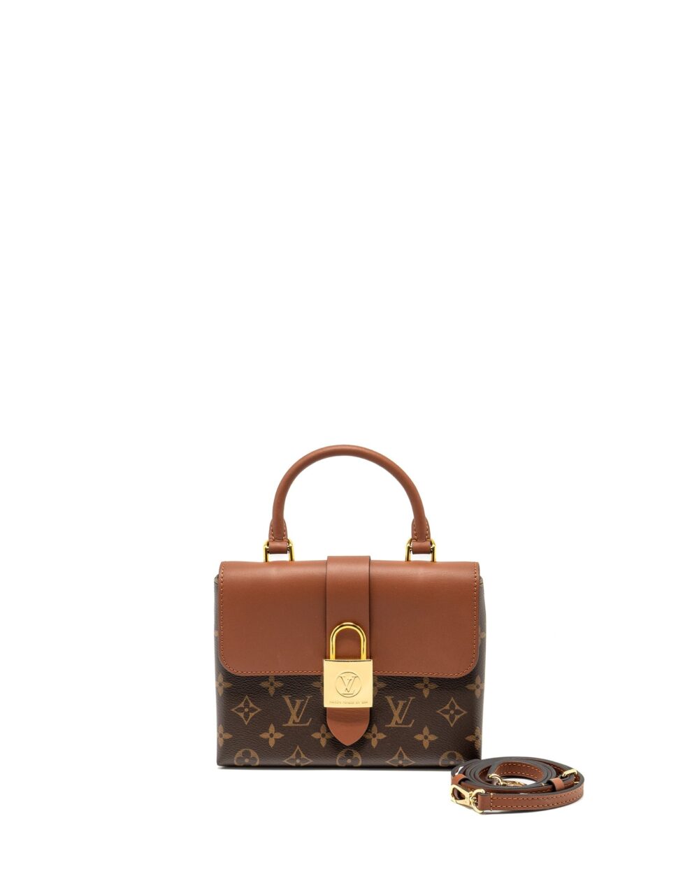 AAA Replica Louis Vuitton LV LOCK BB MONOGRAM CANVAS BROWN GHW