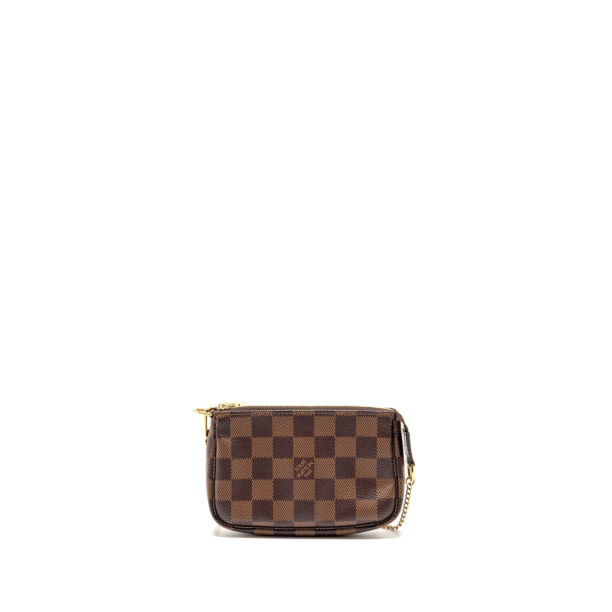 AAA Replica Louis Vuitton LV MINI POCHETTE ACCESSORIES DAMIER EBENE CANVAS GHW