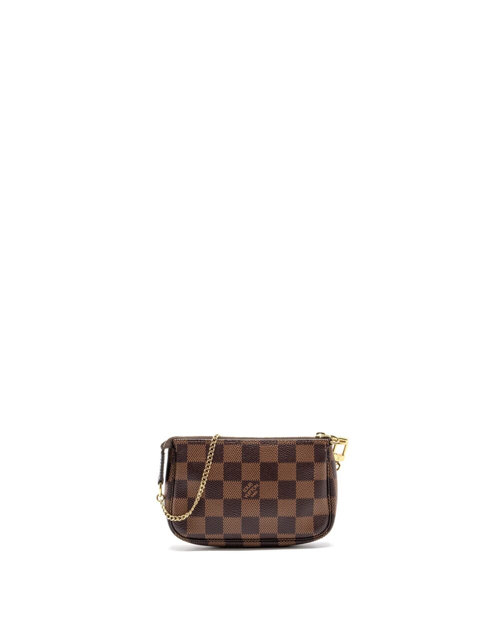 AAA Replica Louis Vuitton LV MINI POCHETTE DAMIER EBENE GHW