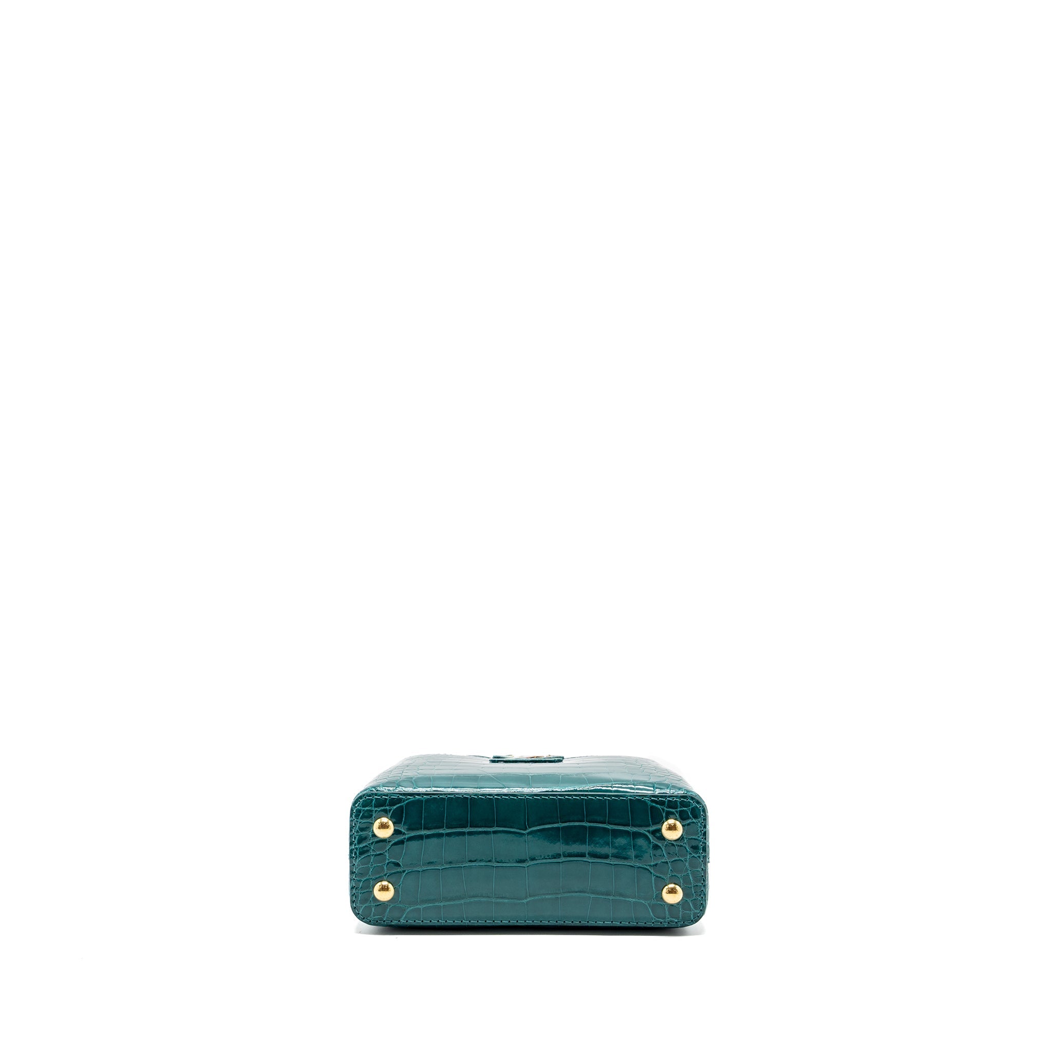 AAA Replica Louis Vuitton LV CAPUCINES MINI CROCODILE BRILLANT BLUE CANARD GHW