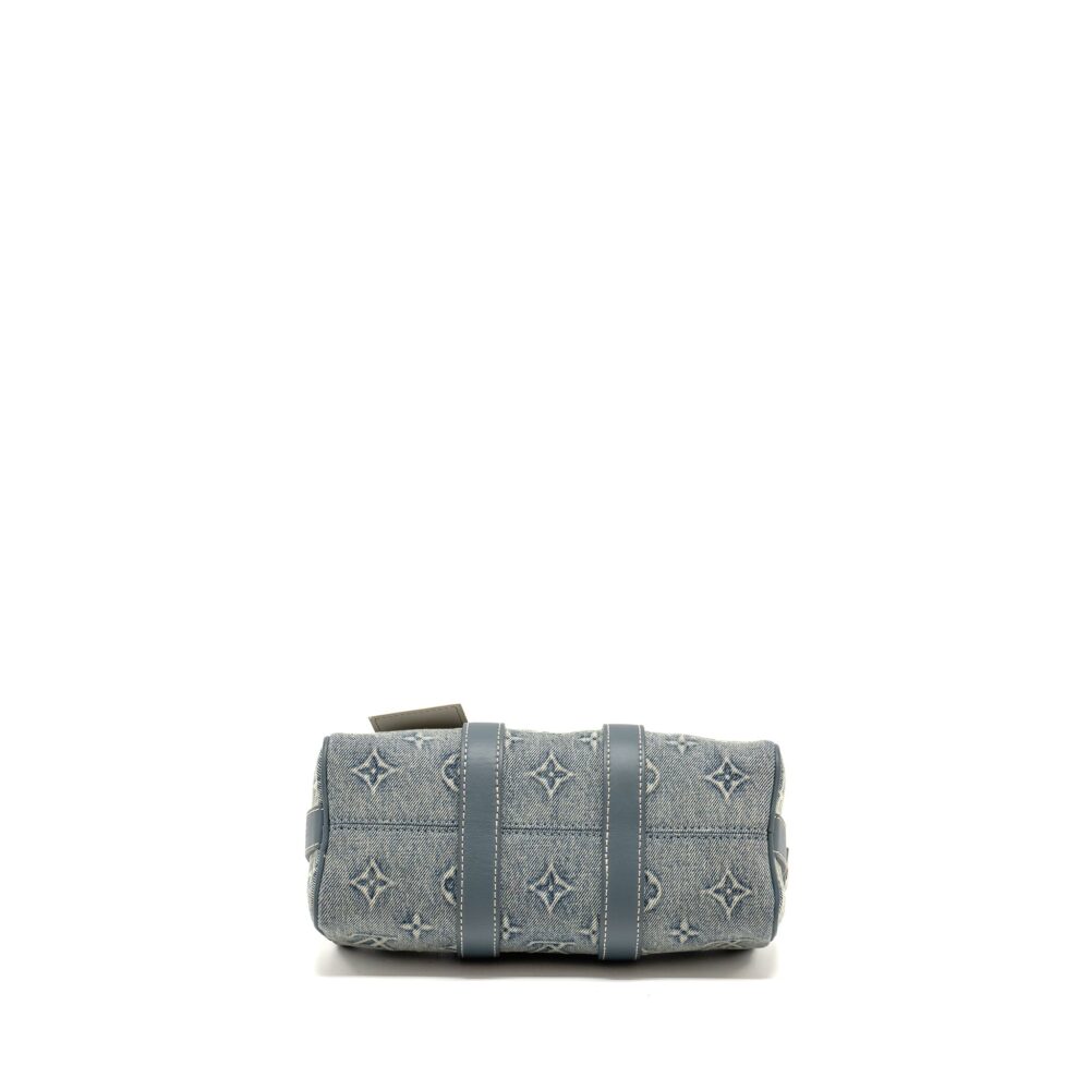 AAA Replica Louis Vuitton LV KEEPALL BANDOULIERE 25 WASHED DENIM CANVAS BLUE SHW