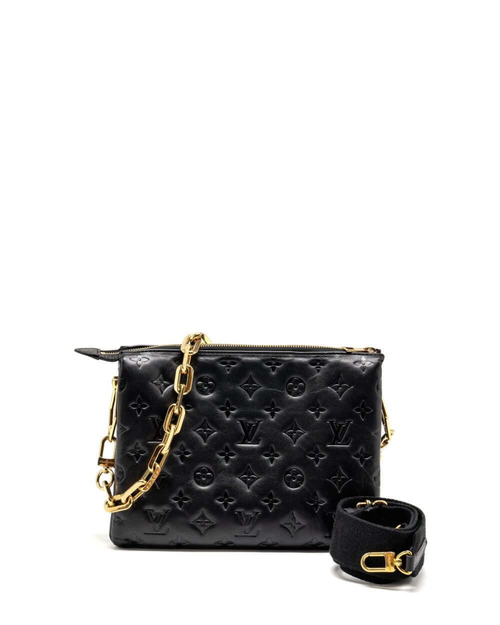 AAA Replica Louis Vuitton LV COUSSIN PM LAMBSKIN BLACK GHW