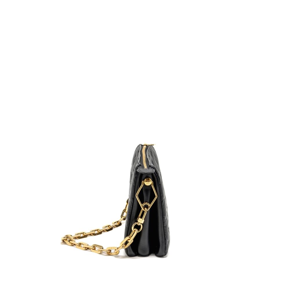 AAA Replica Louis Vuitton LV COUSSIN PM LAMBSKIN BLACK GHW