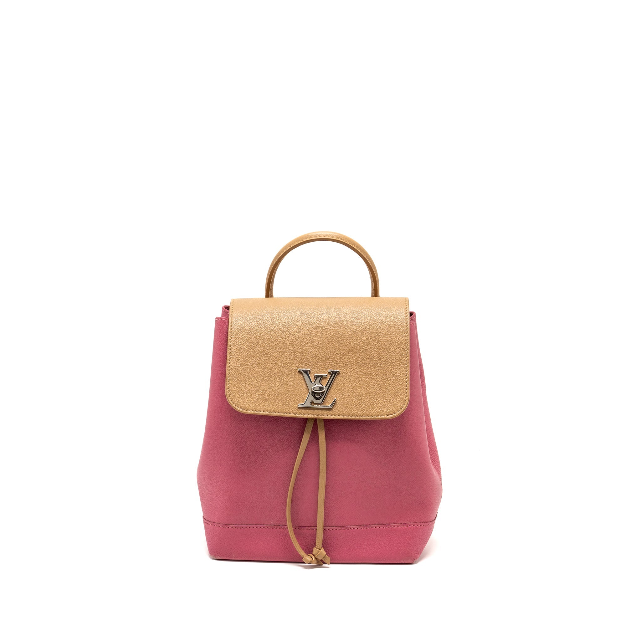 AAA Replica Louis Vuitton LV LOCKME BACKPACK CALFSKIN PINK/BEIGE SHW
