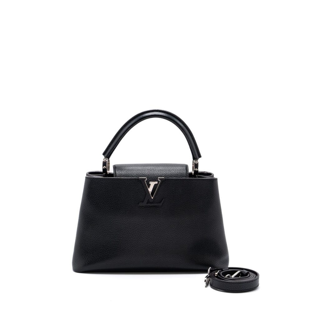 AAA Replica Louis Vuitton LV CAPUCINES PM CALFSKIN BLACK SHW