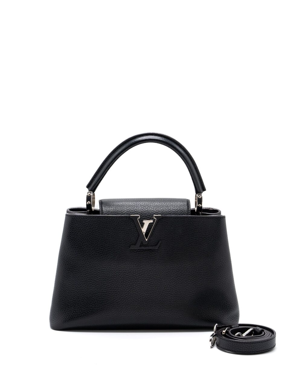 AAA Replica Louis Vuitton LV CAPUCINES PM CALFSKIN BLACK SHW
