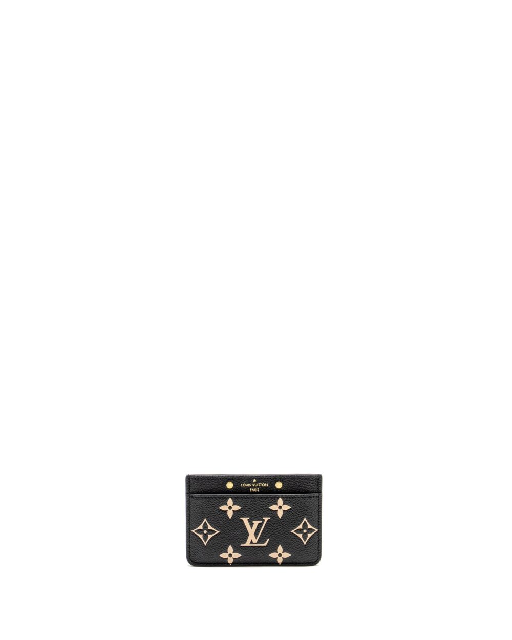 AAA Replica Louis Vuitton LV CARD HOLDER BICOLOUR MONOGRAM EMPREINTE BLACK /BEIGE GHW