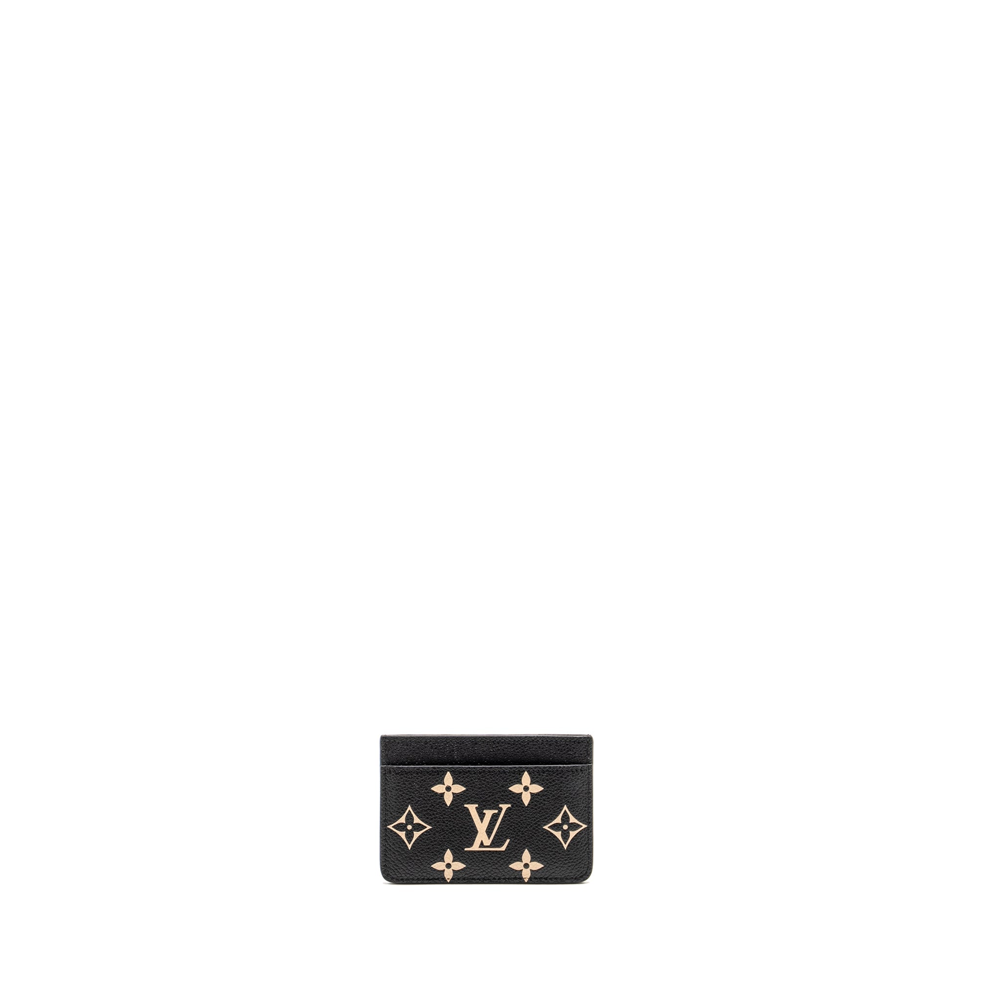 AAA Replica Louis Vuitton LV CARD HOLDER BICOLOUR MONOGRAM EMPREINTE BLACK /BEIGE GHW