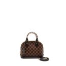 AAA Replica Louis Vuitton LV ALMA BB WITH BRAIDED HANDLES DAMIER EBENE CANVAS GHW