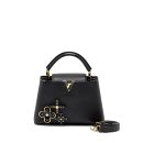 AAA Replica Louis Vuitton LV CAPUCINES BB WITH MONOGRAM FLOWER EMBELLISHMENTS TAURILLON BLACK GHW