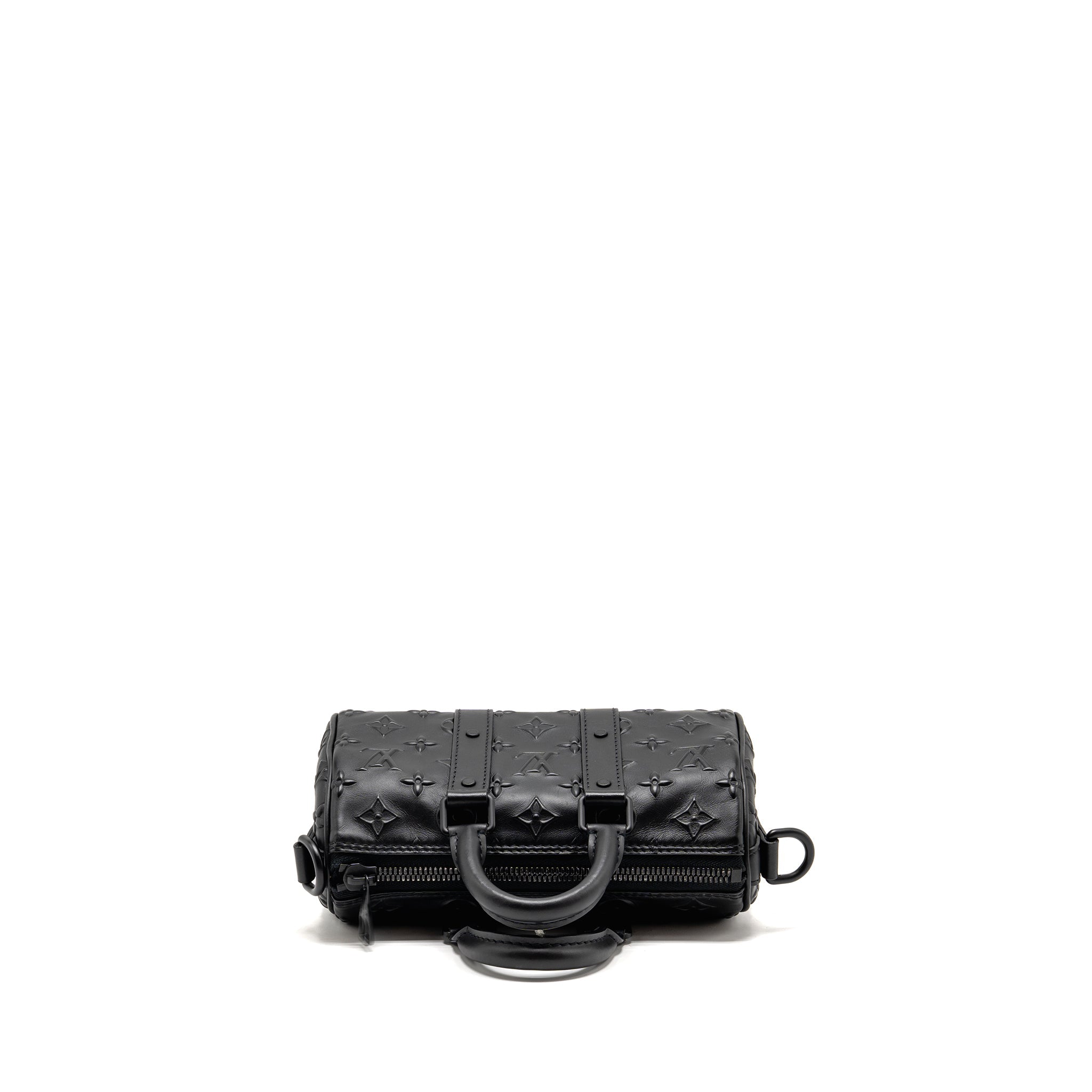 AAA Replica Louis Vuitton LV KEEPALL XS MONOGRAM SEAL COWHIDE LEATHER SO BLACK