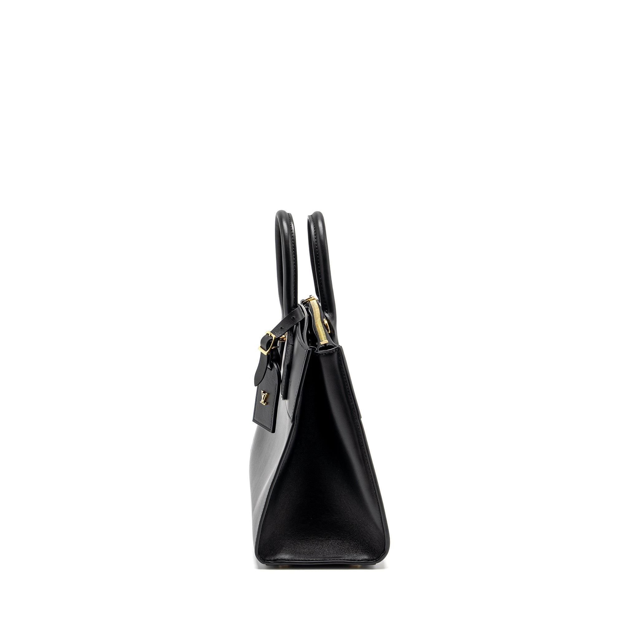 AAA Replica Louis Vuitton LV CITY STEAMER PM GRAINED CALFSKIN BLACK GHW