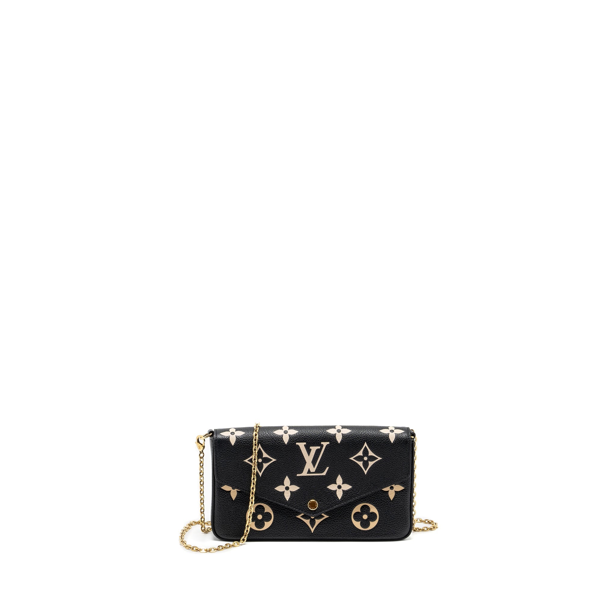 AAA Replica Louis Vuitton LV FELICIE POCHETTE MONOGRAM EMPREINTE LEATHER BLACK/BEIGE GHW